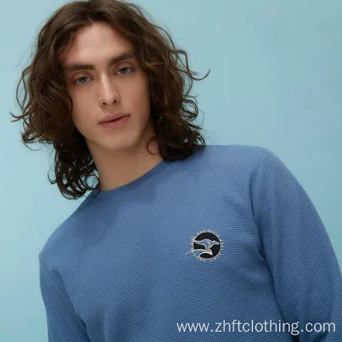 Mens Pullover Waffle Sweatshirts Top